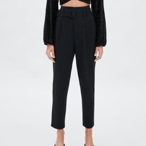Zara High Waisted Belted Pants